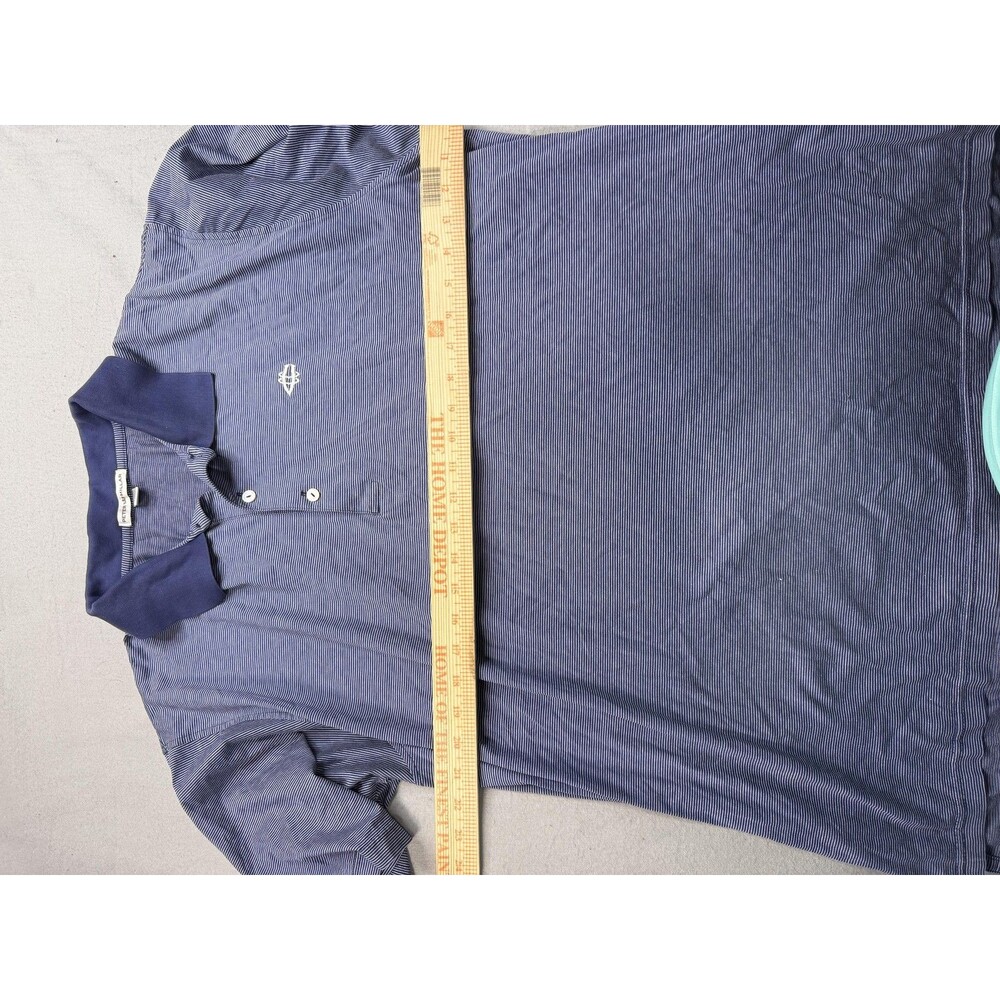 Peter Millar Polo Shirt Mens XL Blue Striped Golf Performance Short Sleeve - Picture 15 of 15